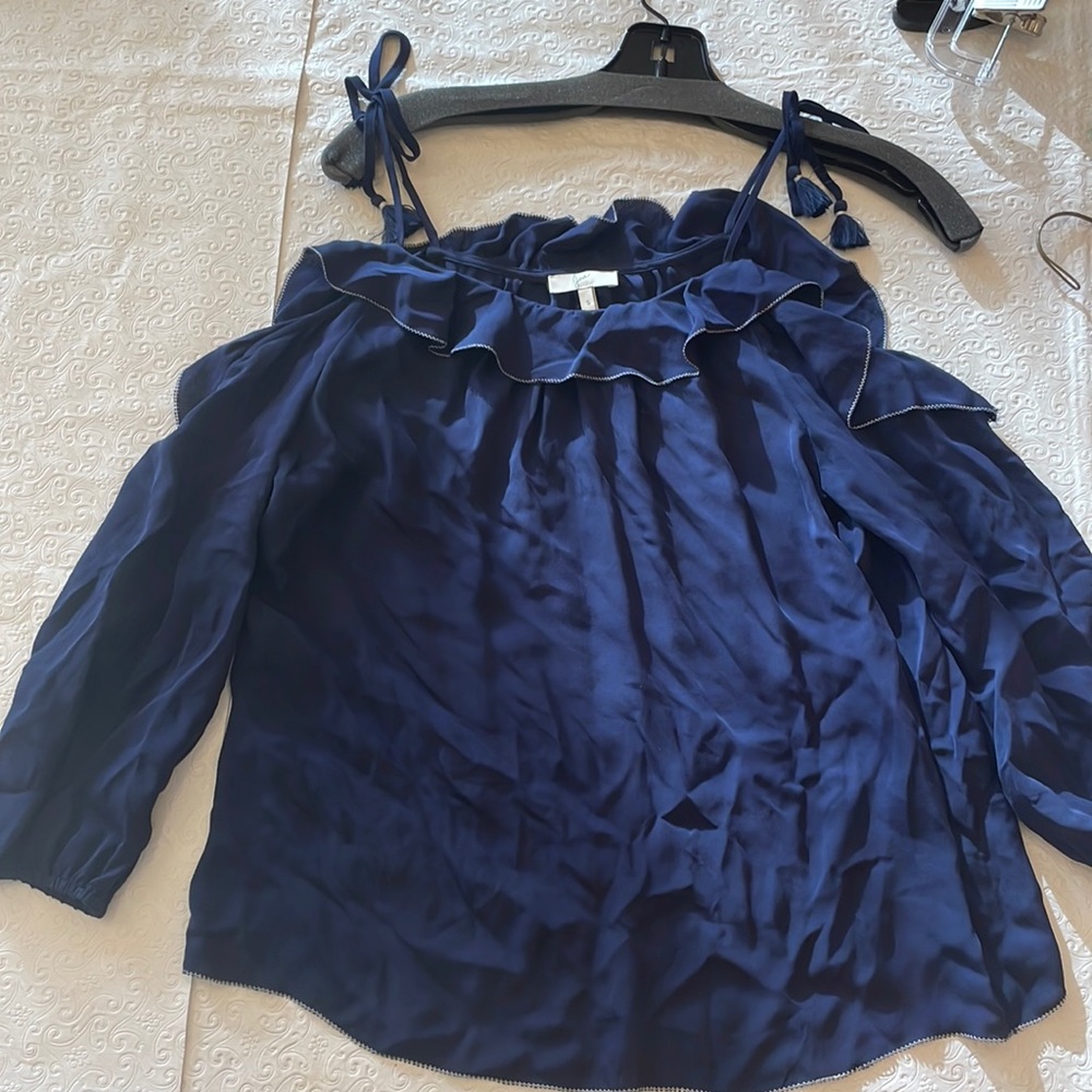 Joie off the shoulder 100% silk blouse